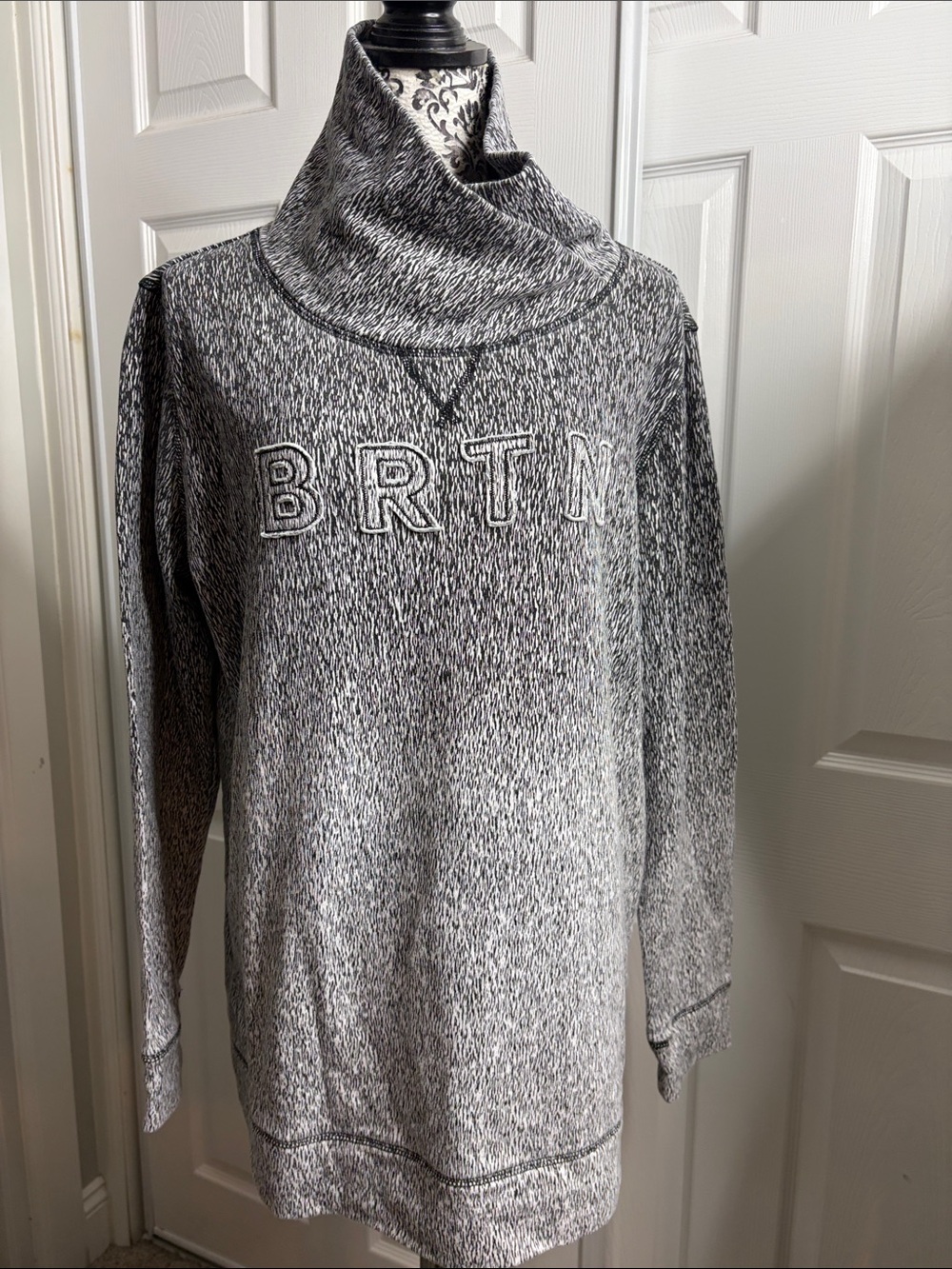 Burton Gray Marled Cowl Neck Pullover XL